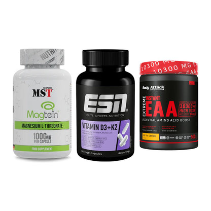 Ausdauer-Set: MST Magnesium + ESN Vitamin D3 + Body Attack – alle enthaltenen Artikel