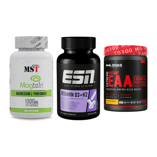 Ausdauer-Set: MST Magnesium + ESN Vitamin D3 + Body Attack – alle enthaltenen Artikel