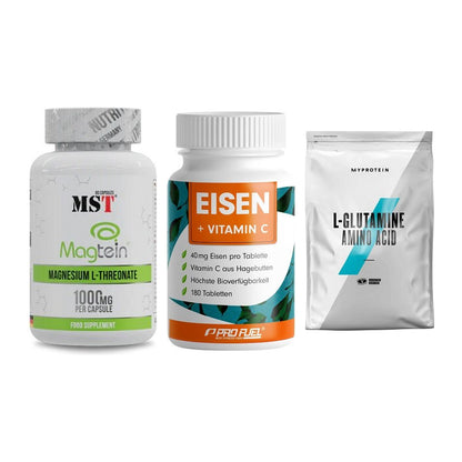 Ausdauer-Set: MST Magnesium + ProFuel EISEN + MyProtein – alle enthaltenen Artikel