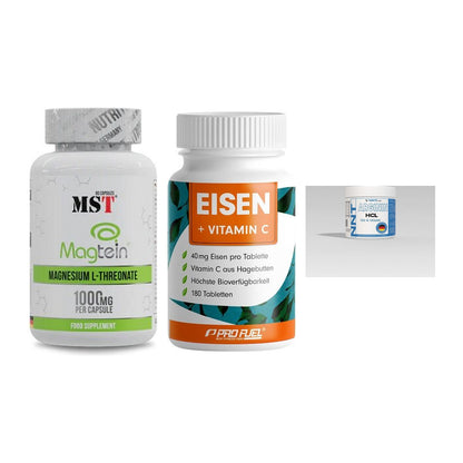 Ausdauer-Set: MST Magnesium + ProFuel EISEN + NNT Arginin – alle enthaltenen Artikel