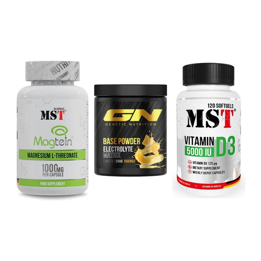 Ausdauer-Set: MST Magnesium + GN Base Powder + MST Vitamin D3 – alle enthaltenen Artikel
