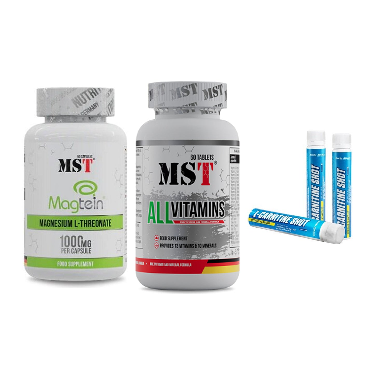 Ausdauer-Set: MST Magnesium + MST All Vitamins + Body Attack – alle enthaltenen Artikel