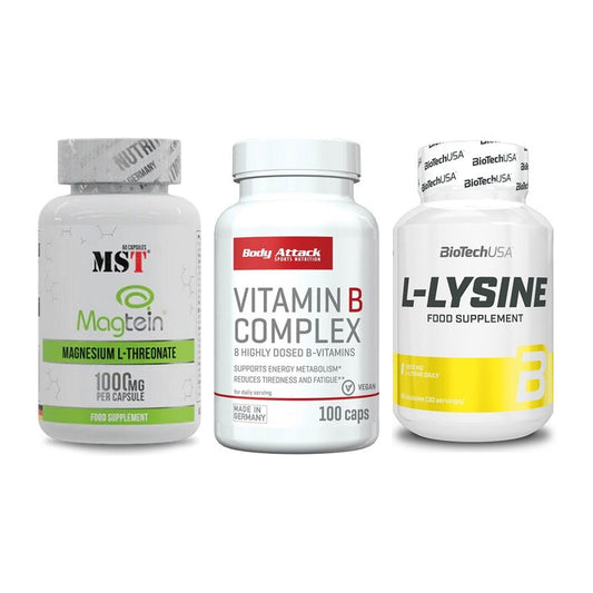 Ausdauer-Set: MST Magnesium + Body Attack + BioTech L-Lysine – alle enthaltenen Artikel