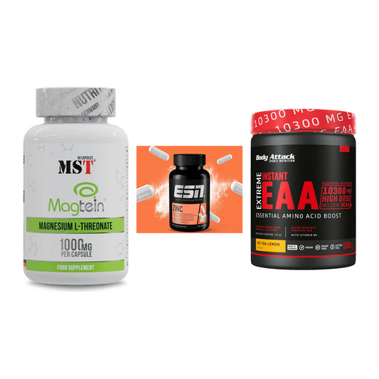 Ausdauer-Set: MST Magnesium + ESN Zinc + Body Attack – alle enthaltenen Artikel