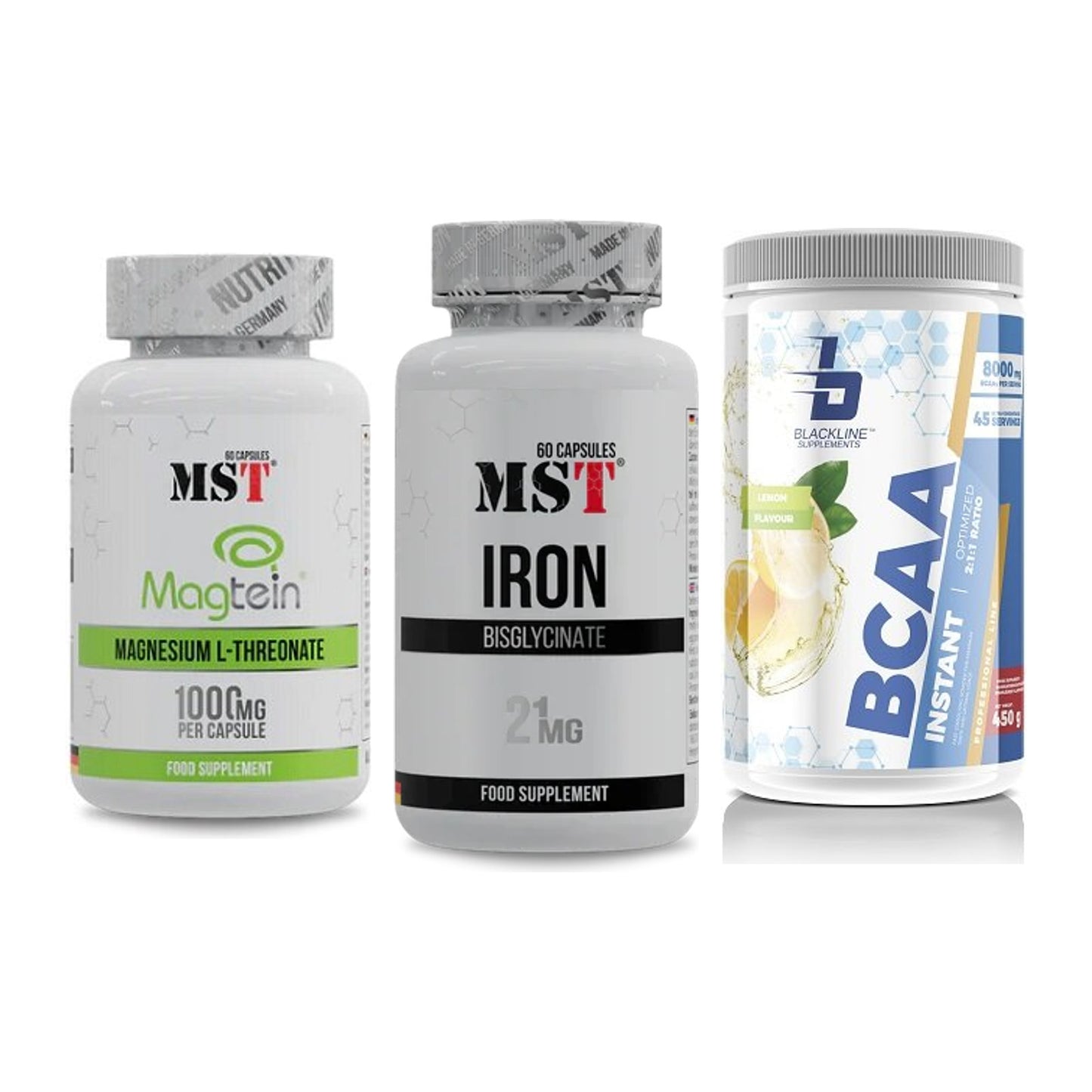 Ausdauer-Set: MST Magnesium + MST Iron Bisglyc + Blackline – alle enthaltenen Artikel