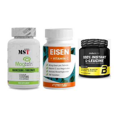 Ausdauer-Set: MST Magnesium + ProFuel EISEN + BioTech 100% – alle enthaltenen Artikel