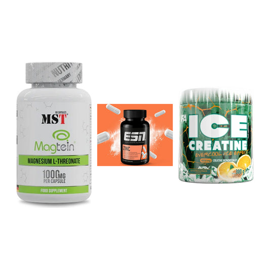Ausdauer-Set: MST Magnesium + ESN Zinc + FA Nutrition ICE – alle enthaltenen Artikel