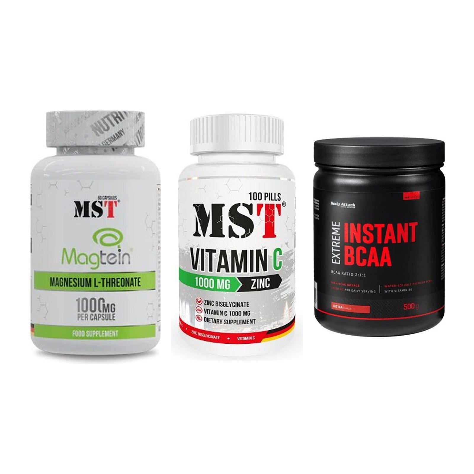 Ausdauer-Set: MST Magnesium + MST Vitamin C + Body Attack – alle enthaltenen Artikel