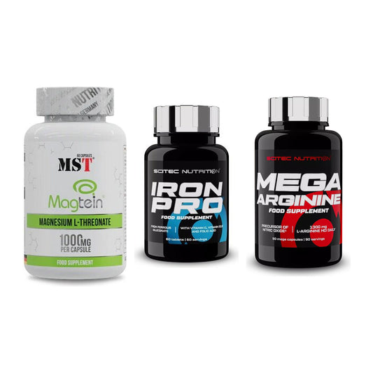 Ausdauer-Set: MST Magnesium + Scitec Iron Pro + Scitec Mega – alle enthaltenen Artikel