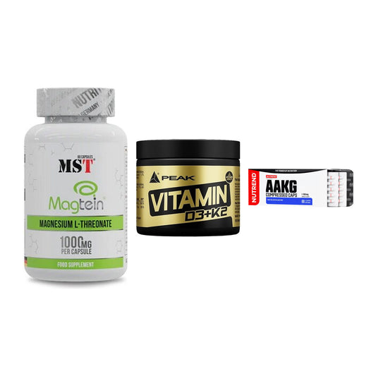 Ausdauer-Set: MST Magnesium + Peak Vitamin + Nutrend AAKG – alle enthaltenen Artikel