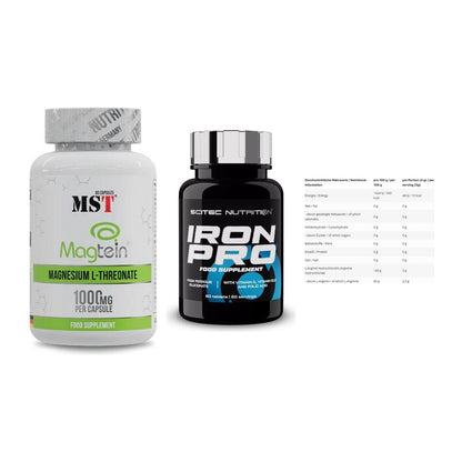 Ausdauer-Set: MST Magnesium + Scitec Iron Pro + INLEAD L-Arginin – alle enthaltenen Artikel