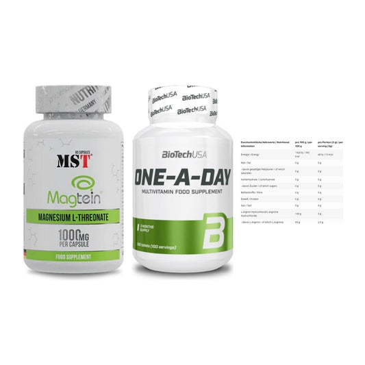 Ausdauer-Set: MST Magnesium + BioTech One A + INLEAD L-Arginin – alle enthaltenen Artikel