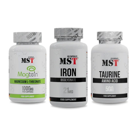 Ausdauer-Set: MST Magnesium + MST Iron Bisglyc + MST Taurine – alle enthaltenen Artikel