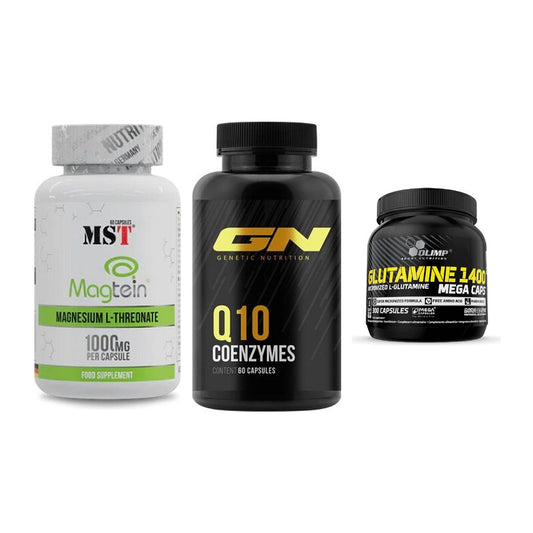 Ausdauer-Set: MST Magnesium + GN Q10 Health + Olimp L-Glutamin – alle enthaltenen Artikel