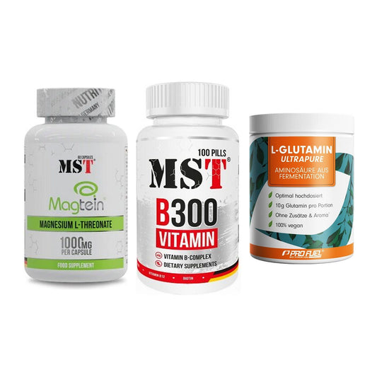 Ausdauer-Set: MST Magnesium + MST B300 B-Compl + ProFuel Glutamin – alle enthaltenen Artikel