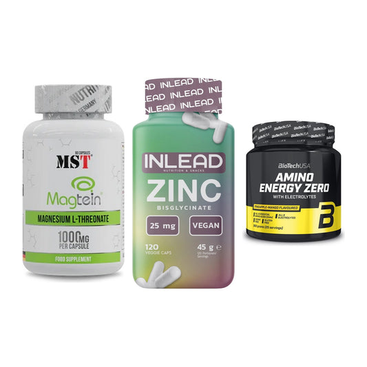 Ausdauer-Set: MST Magnesium + INLEAD Zink + BioTech Amino – alle enthaltenen Artikel