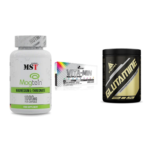 Ausdauer-Set: MST Magnesium + Olimp Vita-Min + Peak Glutamin – alle enthaltenen Artikel