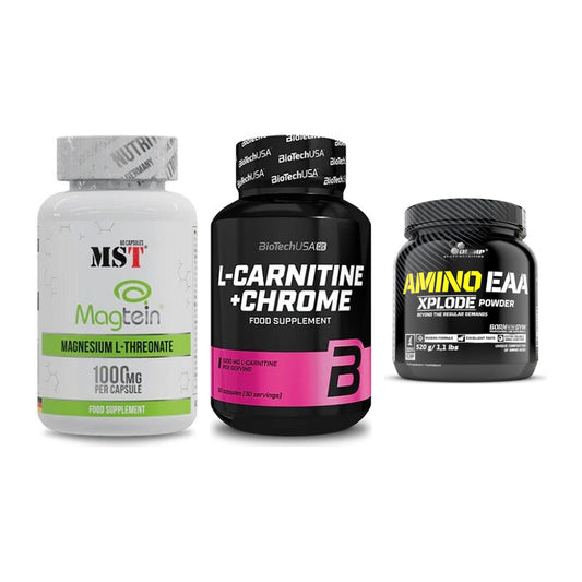 Ausdauer-Set: MST Magnesium + BioTech L-Carnit + Olimp Amino EAA – alle enthaltenen Artikel