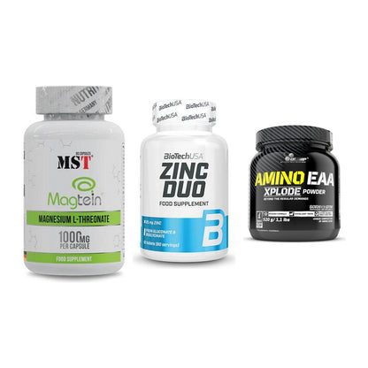 Ausdauer-Set: MST Magnesium + BioTech Zinc Duo + Olimp Amino EAA – alle enthaltenen Artikel