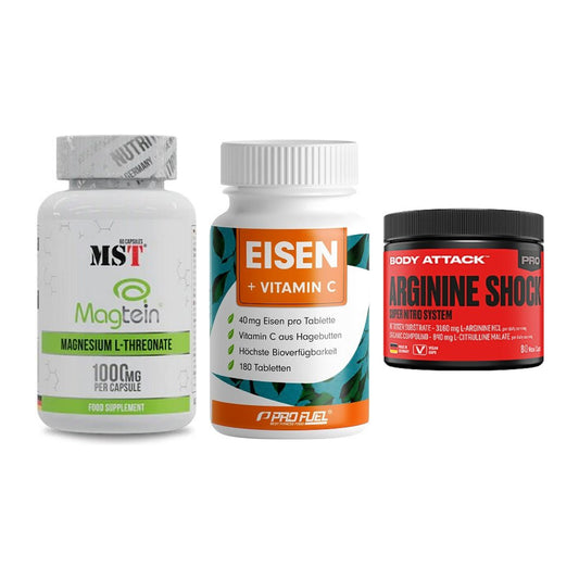 Ausdauer-Set: MST Magnesium + ProFuel EISEN + Body Attack – alle enthaltenen Artikel