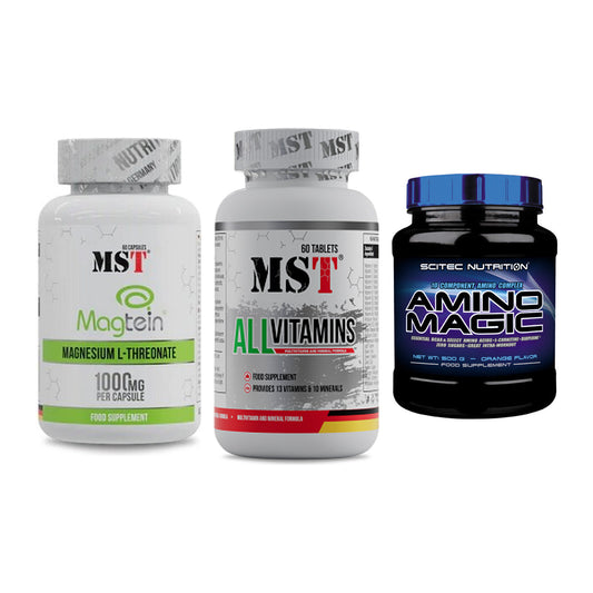 Ausdauer-Set: MST Magnesium + MST All Vitamins + Scitec Amino – alle enthaltenen Artikel