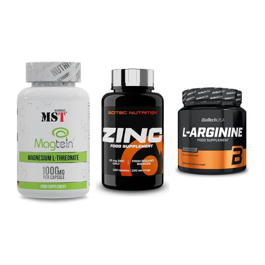 Ausdauer-Set: MST Magnesium + Scitec Zinc + BioTech L-Argini – alle enthaltenen Artikel