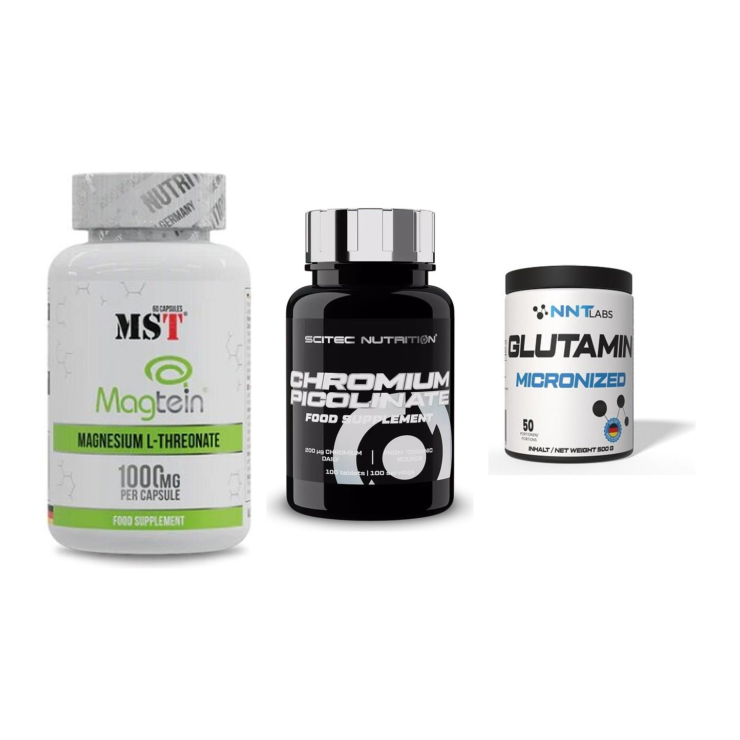Ausdauer-Set: MST Magnesium + Scitec Chromium + NNT Glutamin – alle enthaltenen Artikel