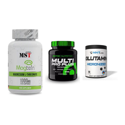 Ausdauer-Set: MST Magnesium + Scitec Multi Pro + NNT Glutamin – alle enthaltenen Artikel