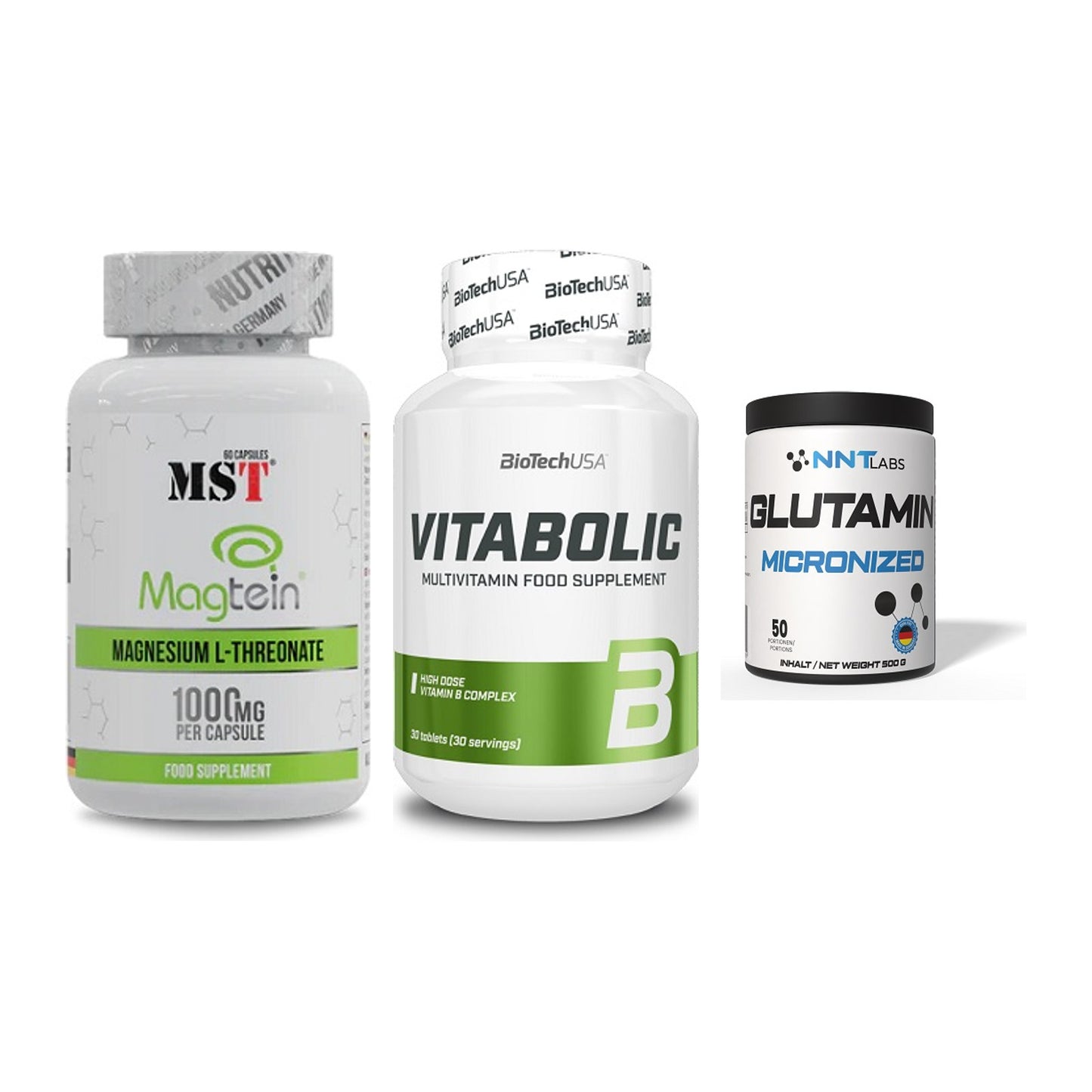Ausdauer-Set: MST Magnesium + BioTech Vitaboli + NNT Glutamin – alle enthaltenen Artikel