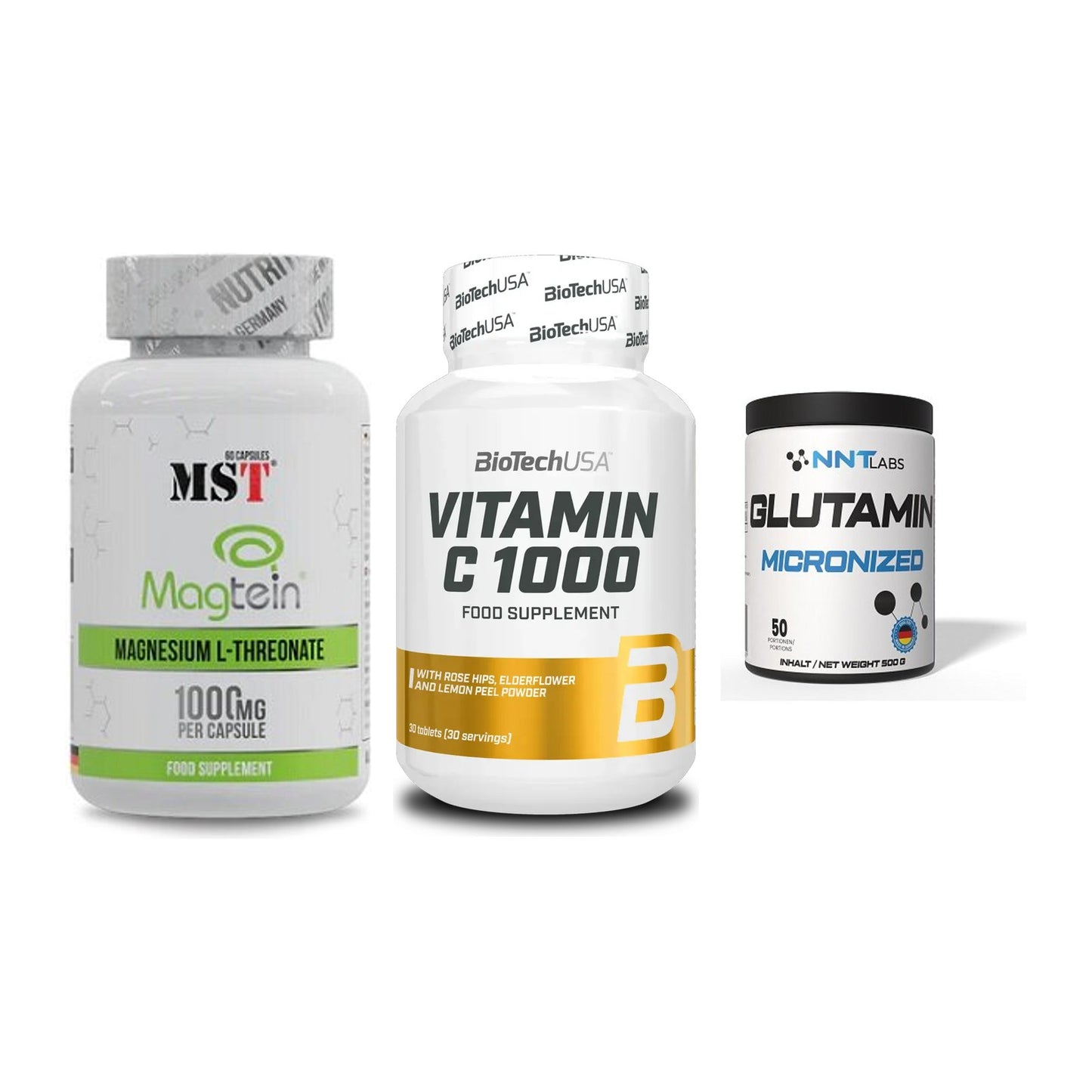 Ausdauer-Set: MST Magnesium + BioTech Vitamin + NNT Glutamin – alle enthaltenen Artikel