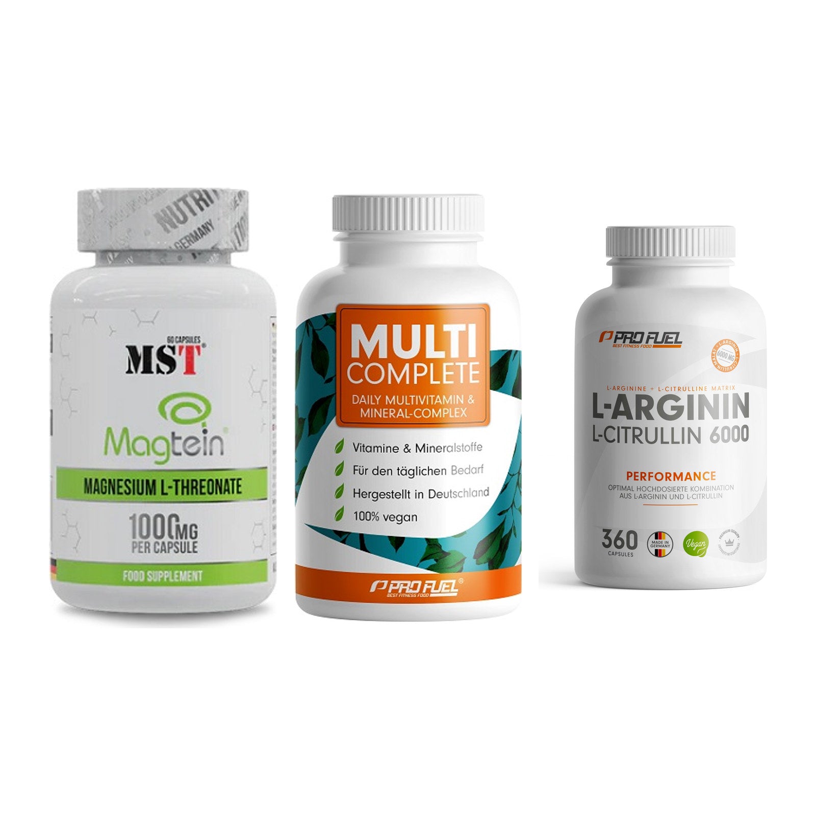 Ausdauer-Set: MST Magnesium + ProFuel MULTI + ProFuel L-Argini – alle enthaltenen Artikel