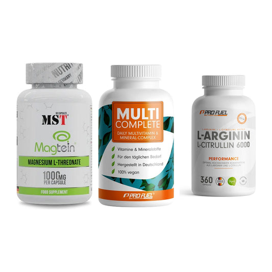 Ausdauer-Set: MST Magnesium + ProFuel MULTI + ProFuel L-Argini – alle enthaltenen Artikel
