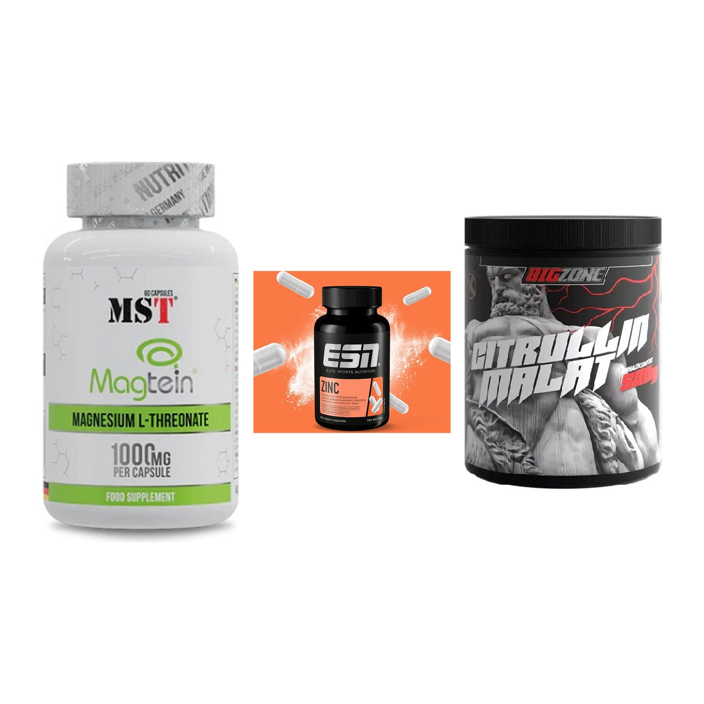 Ausdauer-Set: MST Magnesium + ESN Zinc + Big Zone Citrull – alle enthaltenen Artikel