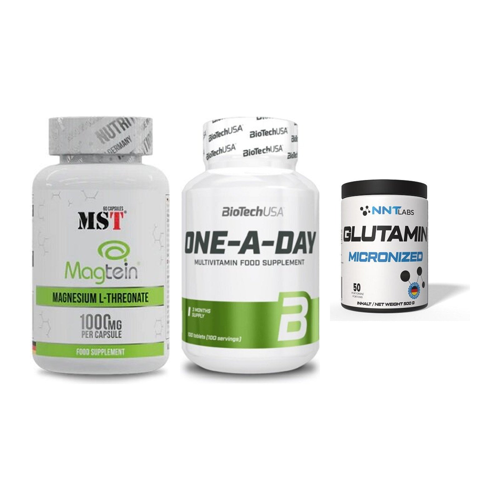 Ausdauer-Set: MST Magnesium + BioTech One A + NNT Glutamin – alle enthaltenen Artikel