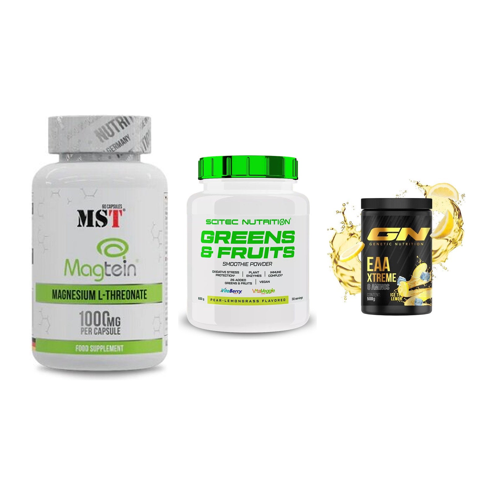 Ausdauer-Set: MST Magnesium + Scitec Greens + GN EAA Xtreme – alle enthaltenen Artikel