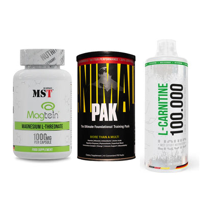 Ausdauer-Set: MST Magnesium + Universal Animal + MST L-Carnitine – alle enthaltenen Artikel
