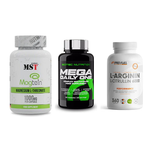 Ausdauer-Set: MST Magnesium + Scitec Mega + ProFuel L-Argini – alle enthaltenen Artikel