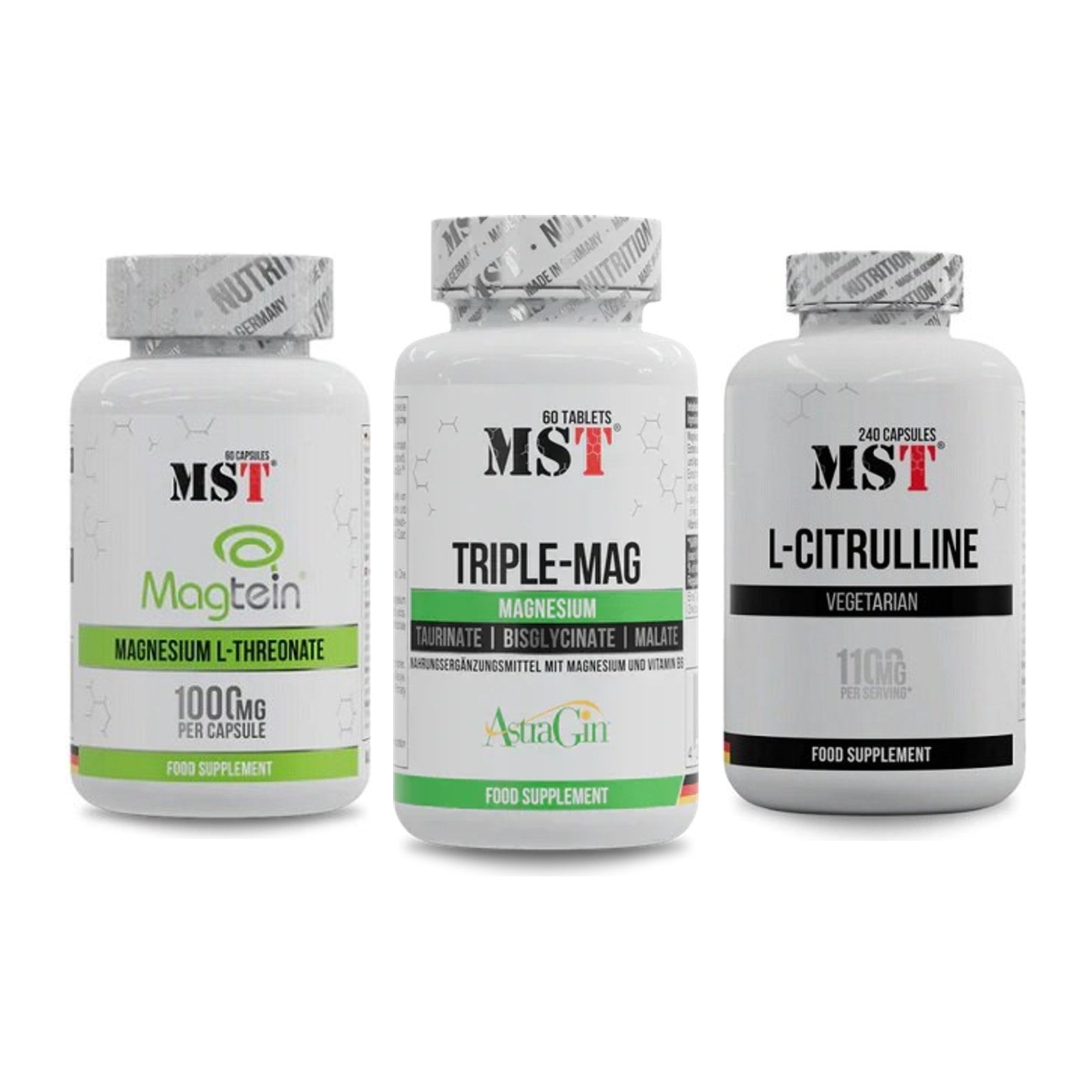 Ausdauer-Set: MST Magnesium + MST Tripple Mag + MST Citrulline – alle enthaltenen Artikel