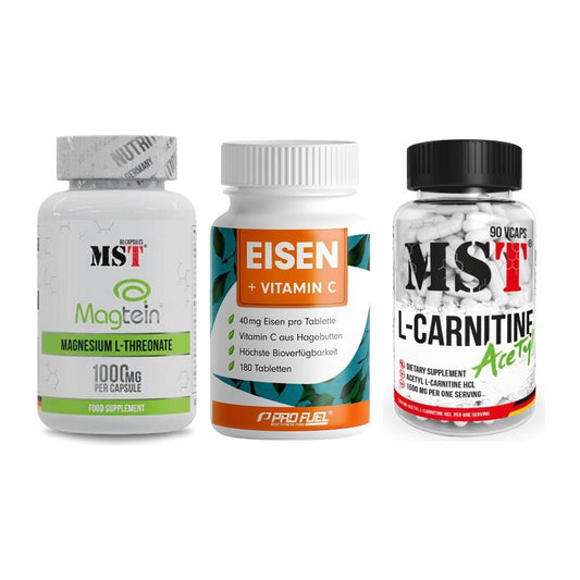 Ausdauer-Set: MST Magnesium + ProFuel EISEN + MST L-Carnitine – alle enthaltenen Artikel