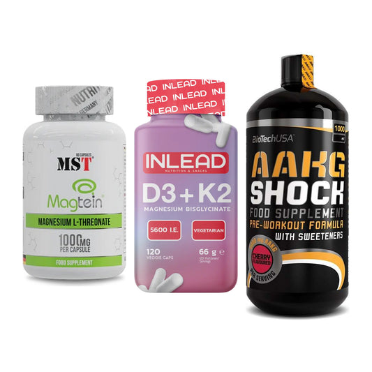 Ausdauer-Set: MST Magnesium + INLEAD Vitamin + BioTech AAKG – alle enthaltenen Artikel
