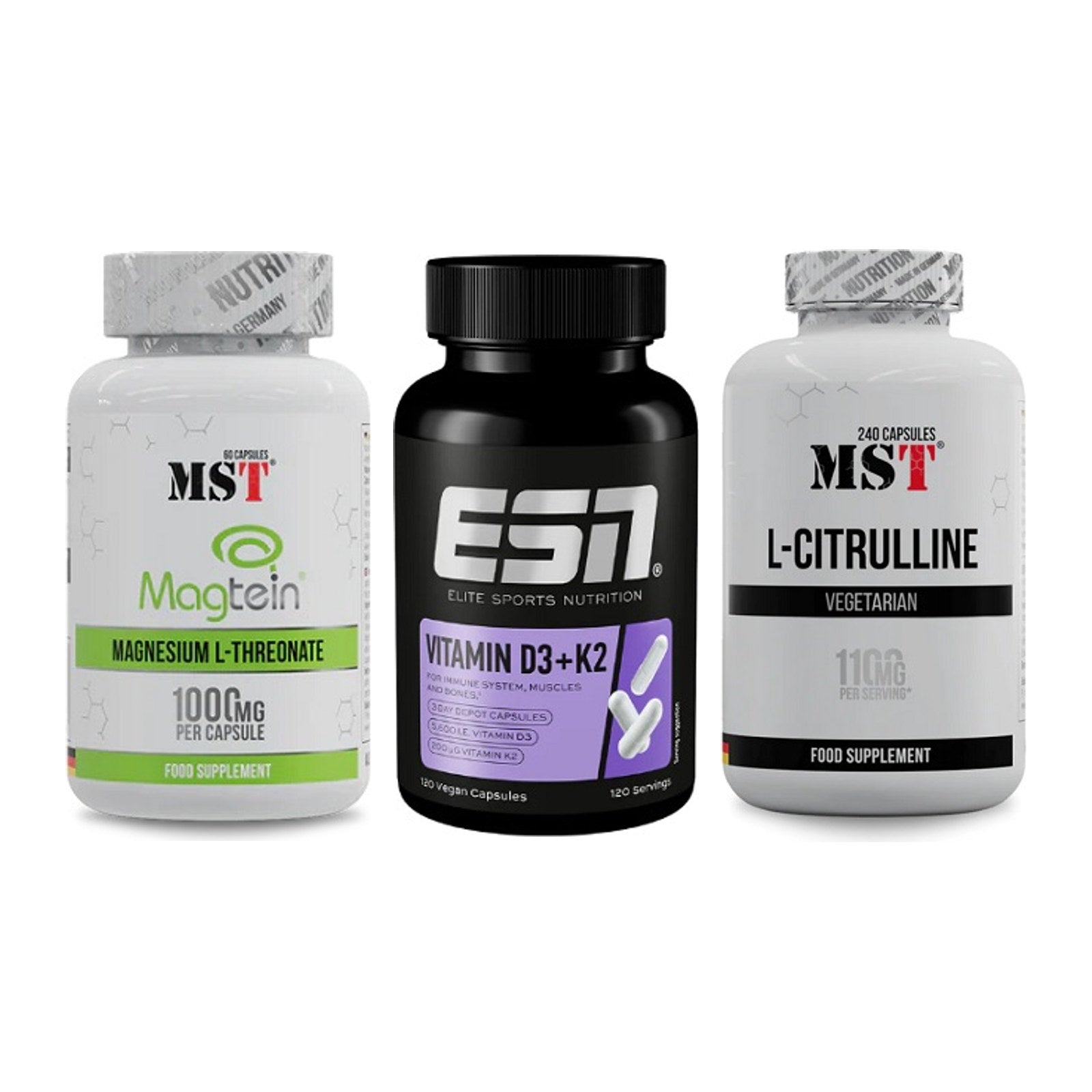 Ausdauer-Set: MST Magnesium + ESN Vitamin D3 + MST Citrulline – alle enthaltenen Artikel