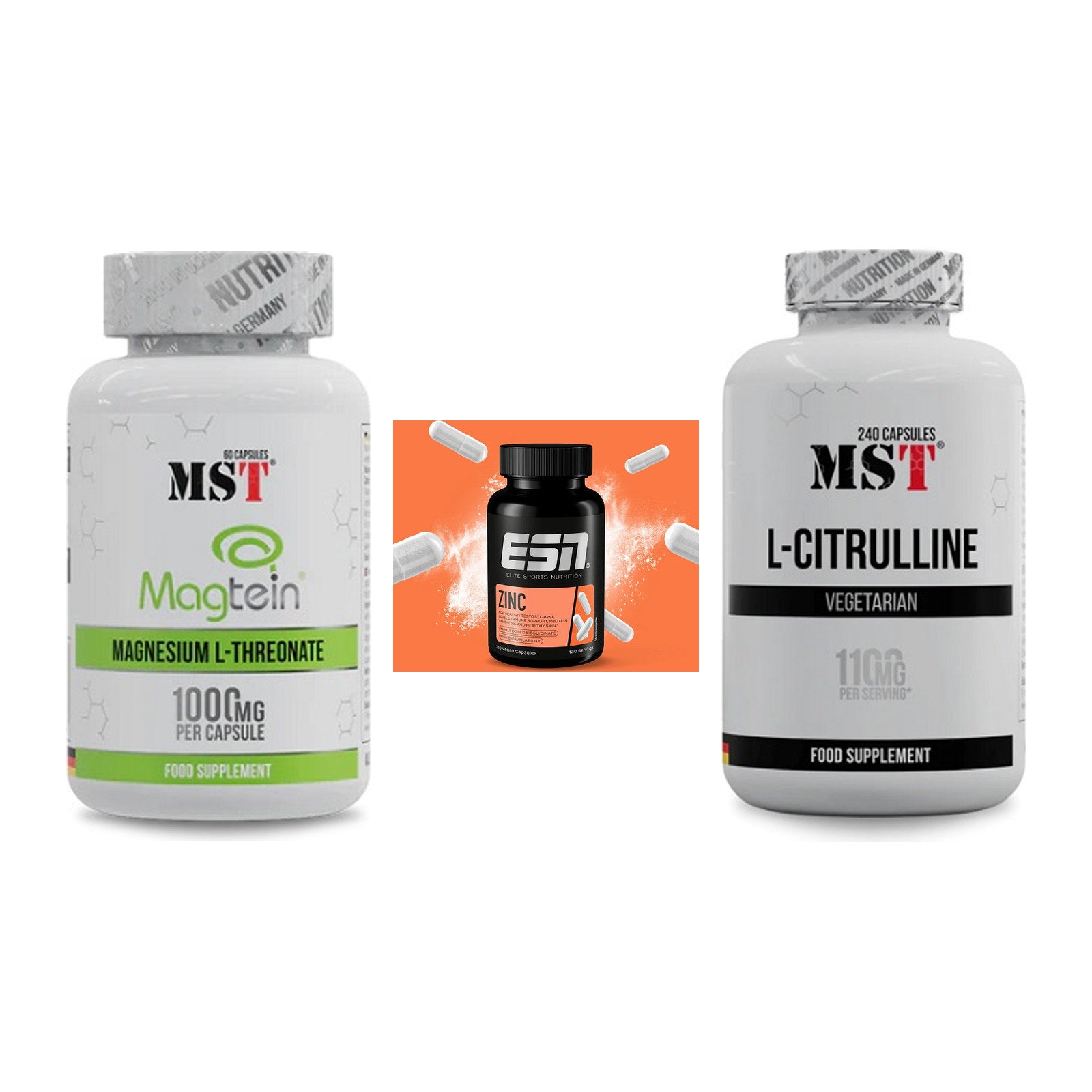 Ausdauer-Set: MST Magnesium + ESN Zinc + MST Citrulline – alle enthaltenen Artikel