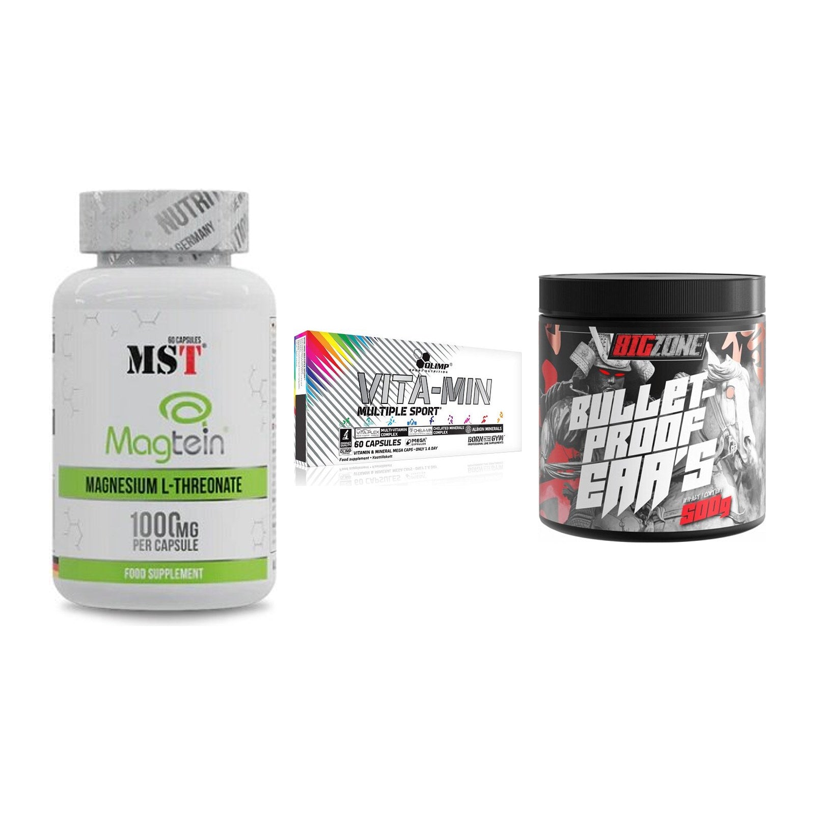 Ausdauer-Set: MST Magnesium + Olimp Vita-Min + Big Zone Bulletp – alle enthaltenen Artikel