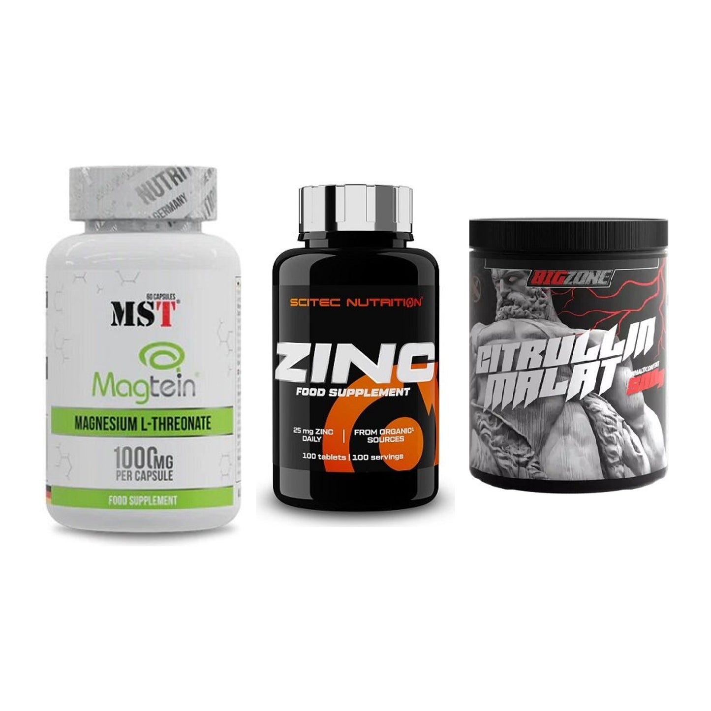 Ausdauer-Set: MST Magnesium + Scitec Zinc + Big Zone Citrull – alle enthaltenen Artikel