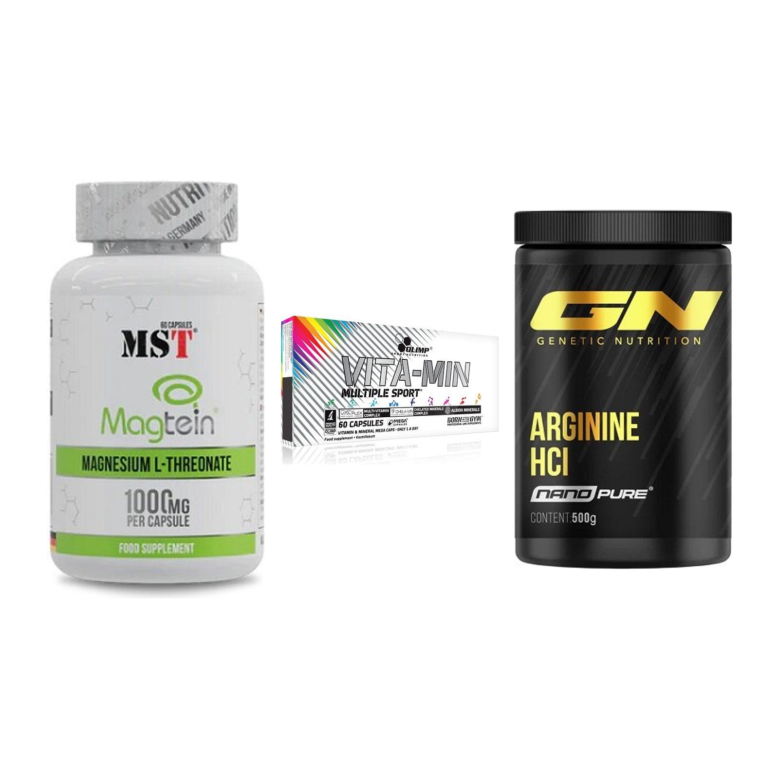Ausdauer-Set: MST Magnesium + Olimp Vita-Min + GN Arginine HCL – alle enthaltenen Artikel
