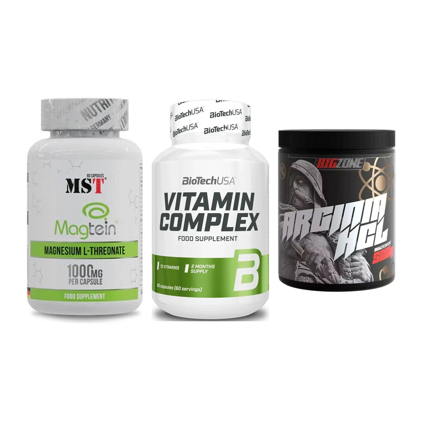 Ausdauer-Set: MST Magnesium + BioTech Vitamin + Big Zone Arginin – alle enthaltenen Artikel