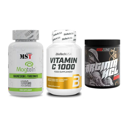Ausdauer-Set: MST Magnesium + BioTech Vitamin + Big Zone Arginin – alle enthaltenen Artikel