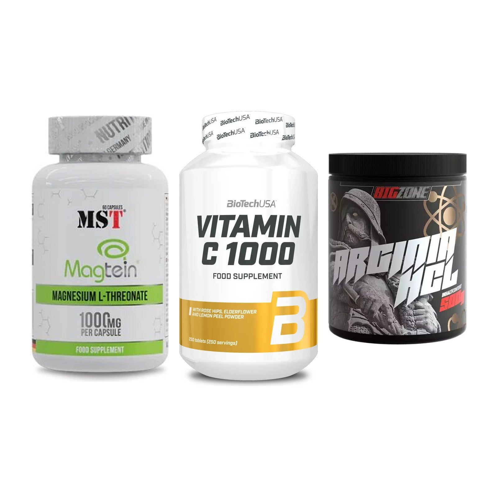 Ausdauer-Set: MST Magnesium + BioTech Vitamin + Big Zone Arginin – alle enthaltenen Artikel