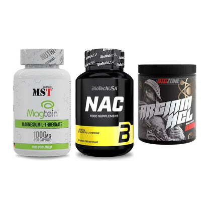 Ausdauer-Set: MST Magnesium + BioTech NAC + Big Zone Arginin – alle enthaltenen Artikel