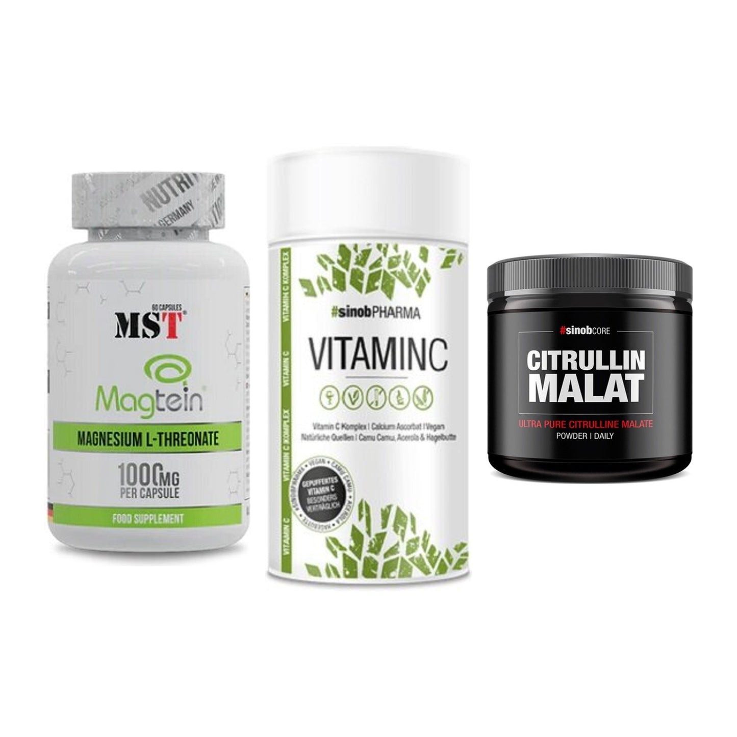 Ausdauer-Set: MST Magnesium + Sinob Vitamin C + Sinob Core – alle enthaltenen Artikel